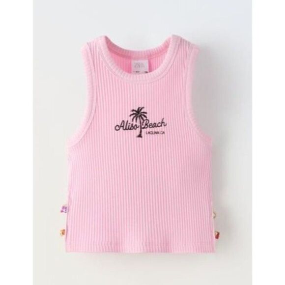 Zara NWT Aliso Beach Tank in Pink Size 13/14 - Picture 1 of 4
